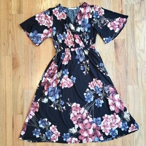 Chris & Carol Black Floral Dress
